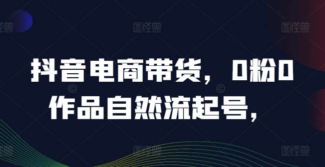 抖音电商带货，0粉0作品自然流起号，热销20多万人的抖音课程的经验分享汇创网-网创项目_汇创网_中创网_福缘网_冒泡网_网创项目平台汇创网