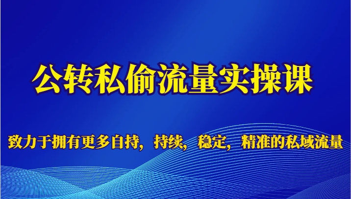 公转私偷流量实操课，致力于拥有更多自持，持续，稳定，精准的私域流量汇创网-网创项目_汇创网_中创网_福缘网_冒泡网_网创项目平台汇创网