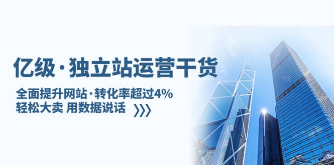 独立站运营干货：全面提升网站·转化率超过4%，轻松大卖 用数据说话汇创网-网创项目_汇创网_中创网_福缘网_冒泡网_网创项目平台汇创网