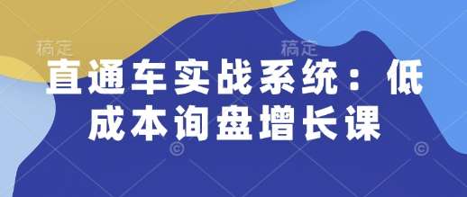 直通车实战系统：低成本询盘增长课，让个人通过技能实现升职加薪，让企业低成本获客，订单源源不断汇创网-网创项目_汇创网_中创网_福缘网_冒泡网_资源整合平台汇创网