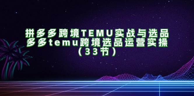 （11934期）拼多多跨境TEMU实战与选品，多多temu跨境选品运营实操（33节）汇创网-网创项目_汇创网_中创网_福缘网_冒泡网_资源整合平台汇创网