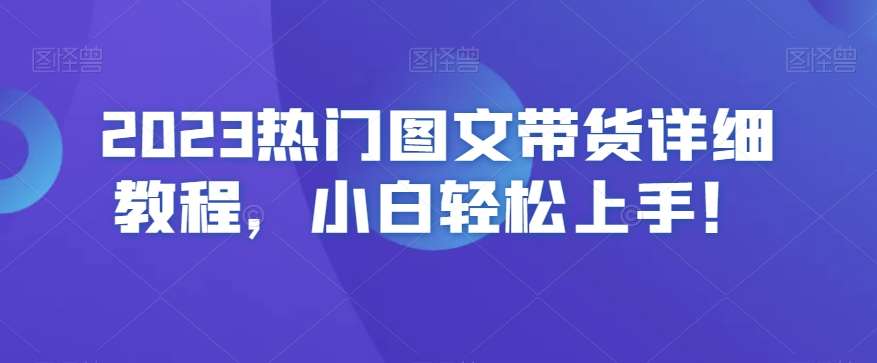 2023热门图文带货详细教程，小白轻松上手！汇创网-网创项目_汇创网_中创网_福缘网_冒泡网_资源整合平台汇创网