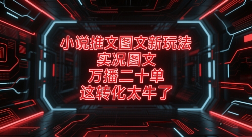 小说推文图文新玩法，实况图文，万播二十单，这转化太牛了！汇创网-网创项目_汇创网_中创网_福缘网_冒泡网_资源整合平台汇创网