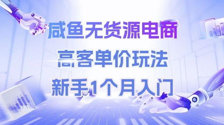 咸鱼无货源电商，高客单价玩法，新手1个月入门汇创网-网创项目_汇创网_中创网_福缘网_冒泡网_网创项目平台汇创网