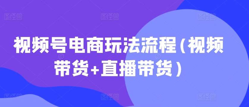视频号电商玩法流程(视频带货+直播带货)汇创网-网创项目_汇创网_中创网_福缘网_冒泡网_资源整合平台汇创网