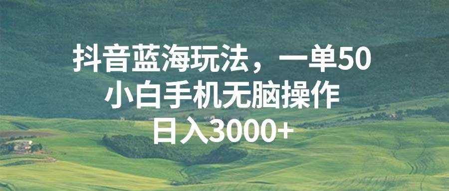 （13353期）抖音蓝海玩法，一单50，小白手机无脑操作，日入3000+汇创网-网创项目_汇创网_中创网_福缘网_冒泡网_资源整合平台汇创网