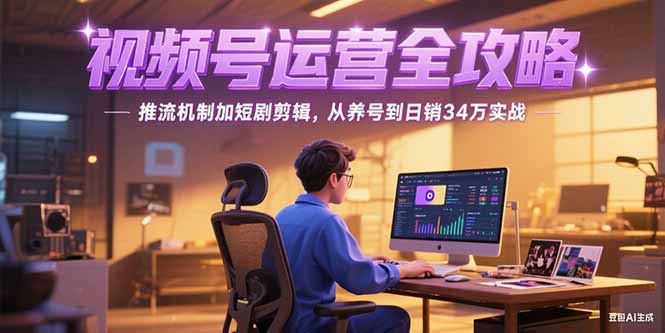 （15217期）2025视频号运营全攻略，推流机制加短剧剪辑，从养号到日销34万实战汇创网-网创项目_汇创网_中创网_福缘网_冒泡网_网创项目平台汇创网
