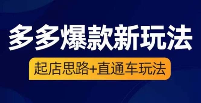 2023拼多多爆款·新玩法：起店思路+直通车玩法（3节精华课）汇创网-网创项目_汇创网_中创网_福缘网_冒泡网_资源整合平台汇创网