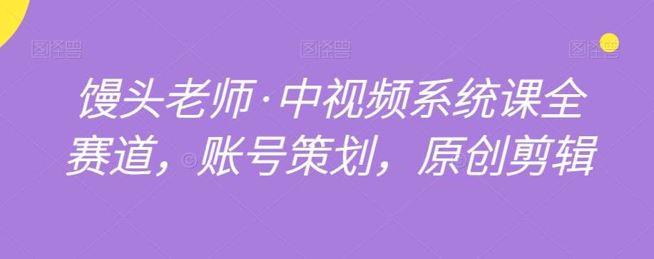 馒头老师·中视频系统课全赛道，账号策划，原创剪辑汇创网-网创项目_汇创网_中创网_福缘网_冒泡网_资源整合平台汇创网