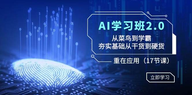 （8964期）AI学习班2.0：从菜鸟到学霸，夯实基础从干货到硬货，重在应用（17节课）汇创网-网创项目_汇创网_中创网_福缘网_冒泡网_网创项目平台汇创网
