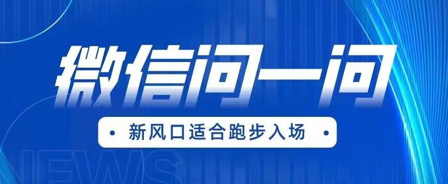 全网首发微信问一问新风口变现项目（价值1999元）【揭秘】网创项目_汇创网_中创网_福缘网_冒泡网_资源整合平台汇创网