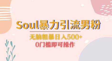 Soul暴力引流男粉玩法，无脑粗暴日入500＋，0门槛即可操作【揭秘】汇创网-网创项目_汇创网_中创网_福缘网_冒泡网_资源整合平台汇创网