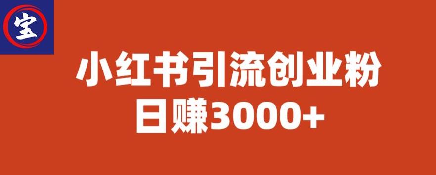 宝哥小红书引流创业粉，日赚3000+【揭秘】网创项目_汇创网_中创网_福缘网_冒泡网_资源整合平台汇创网