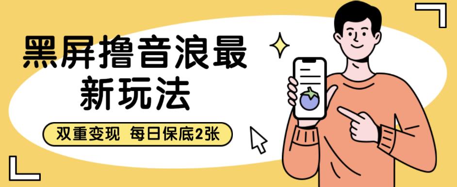 黑屏撸音浪最新玩法，双重变现，每日保底2张【揭秘】汇创网-网创项目_汇创网_中创网_福缘网_冒泡网_网创项目平台汇创网