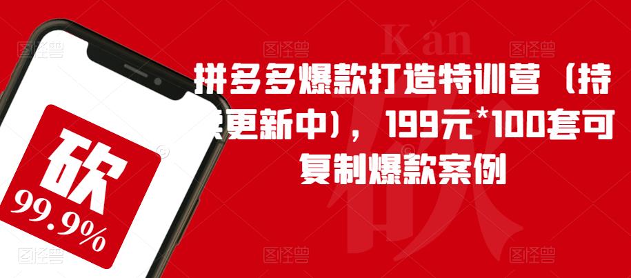 拼多多爆款打造特训营（持续更新中)，199元*100套可复制爆款案例汇创网-网创项目_汇创网_中创网_福缘网_冒泡网_网创项目平台汇创网