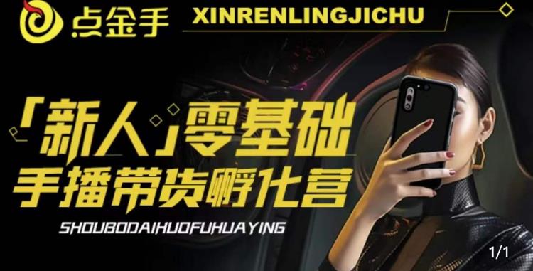 2023点金手·新人零基础手播带货孵化营：账号运营篇+主播话术篇+数据流量篇等汇创网-网创项目_汇创网_中创网_福缘网_冒泡网_资源整合平台汇创网