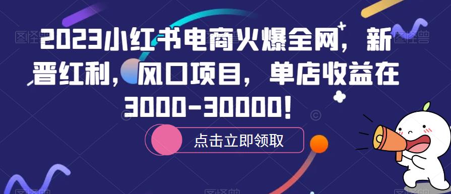 2023小红书电商火爆全网，新晋红利，风口项目，单店收益在3000-30000！汇创网-网创项目_汇创网_中创网_福缘网_冒泡网_资源整合平台汇创网