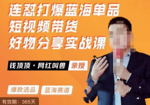 网红叫兽·连怼打爆蓝海单品，短视频带货好物分享实战课汇创网-网创项目_汇创网_中创网_福缘网_冒泡网_资源整合平台汇创网