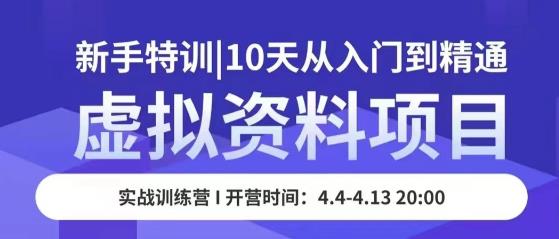 虚拟资料项目新手特训，10天从入门到精通，保姆级实操教学汇创网-网创项目_汇创网_中创网_福缘网_冒泡网_资源整合平台汇创网