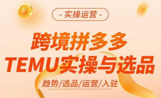 跨境拼多多TEMU实操与选品，​掌握平台运营方法技巧，选品避坑12条标准，爆款的底层思路等汇创网-网创项目_汇创网_中创网_福缘网_冒泡网_网创项目平台汇创网