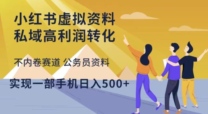 小红书虚拟资料私域高利润转化，不内卷赛道公务员资料，实现一部手机日入500+汇创网-网创项目_汇创网_中创网_福缘网_冒泡网_资源整合平台汇创网