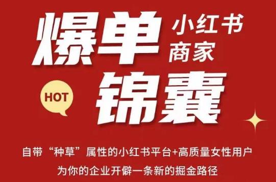 无畏·小红书商家爆单锦囊，掌握小红书各大规则，快速精准抢占行业和市场汇创网-网创项目_汇创网_中创网_福缘网_冒泡网_资源整合平台汇创网