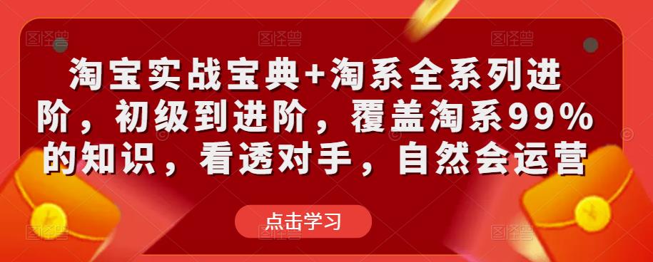 淘宝实战宝典+淘系全系列进阶，初级到进阶，覆盖淘系99%的知识，看透对手，自然会运营汇创网-网创项目_汇创网_中创网_福缘网_冒泡网_资源整合平台汇创网