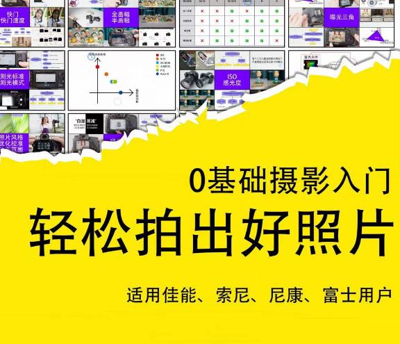 0基础摄影入门，轻松拍出好照片（适用佳能、索尼、尼康、富士用户）汇创网-网创项目_汇创网_中创网_福缘网_冒泡网_资源整合平台汇创网
