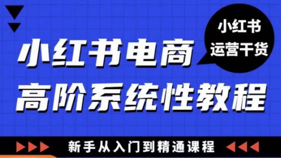 小红书电商高阶系统教程，新手从入门到精通系统课汇创网-网创项目_汇创网_中创网_福缘网_冒泡网_资源整合平台汇创网