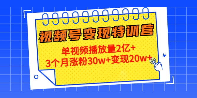 21天视频号变现特训营：单视频播放量2亿+3个月涨粉30w+变现20w+汇创网-网创项目_汇创网_中创网_福缘网_冒泡网_网创项目平台汇创网
