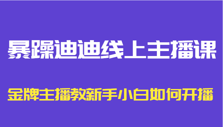 暴躁迪迪线上主播课，金牌主播教新手小白如何开播汇创网-网创项目_汇创网_中创网_福缘网_冒泡网_资源整合平台汇创网