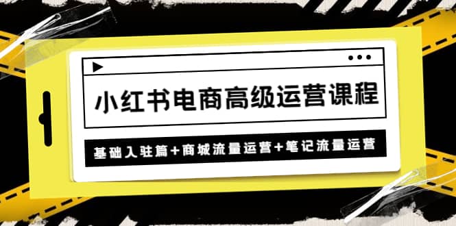 小红书电商高级运营课程：基础入驻篇+商城流量运营+笔记流量运营汇创网-网创项目_汇创网_中创网_福缘网_冒泡网_资源整合平台汇创网