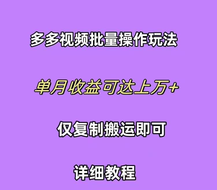 （10029期）拼多多视频带货快速过爆款选品教程 每天轻轻松松赚取三位数佣金 小白必…汇创网-网创项目_汇创网_中创网_福缘网_冒泡网_资源整合平台汇创网