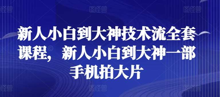 新人小白到大神技术流全套课程，新人小白到大神一部手机拍大片汇创网-网创项目_汇创网_中创网_福缘网_冒泡网_网创项目平台汇创网