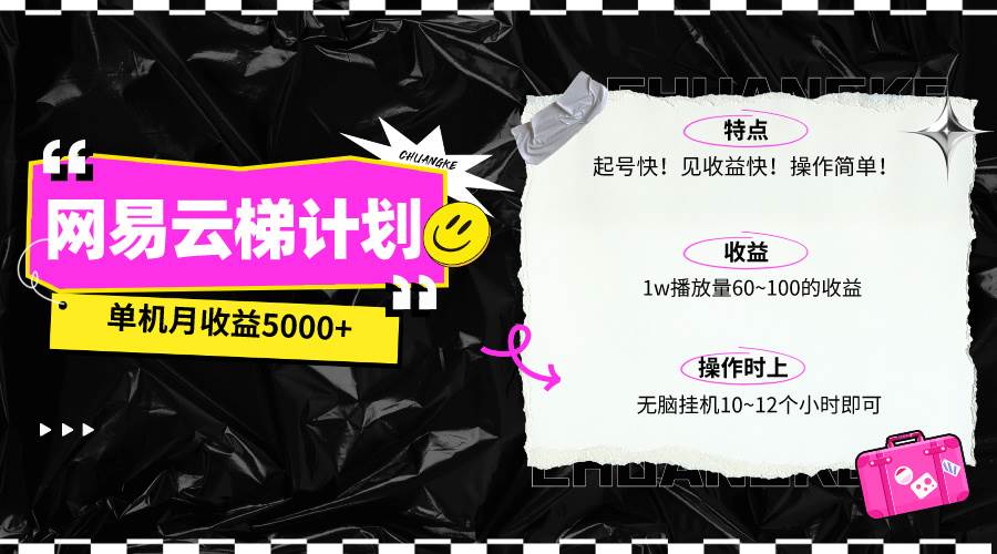（10063期）最新网易云梯计划网页版，单机月收益5000+！可放大操作汇创网-网创项目_汇创网_中创网_福缘网_冒泡网_资源整合平台汇创网