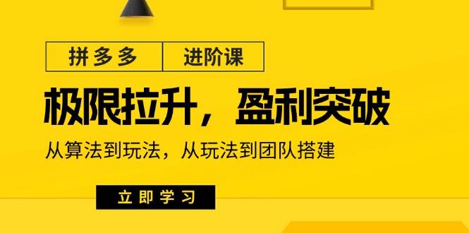 （11435期）拼多多·进阶课：极限拉升/盈利突破：从算法到玩法 从玩法到团队搭建-18节汇创网-网创项目_汇创网_中创网_福缘网_冒泡网_资源整合平台汇创网