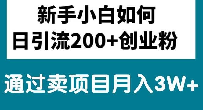 （10843期）新手小白日引流200+创业粉,通过卖项目月入3W+汇创网-网创项目_汇创网_中创网_福缘网_冒泡网_资源整合平台汇创网