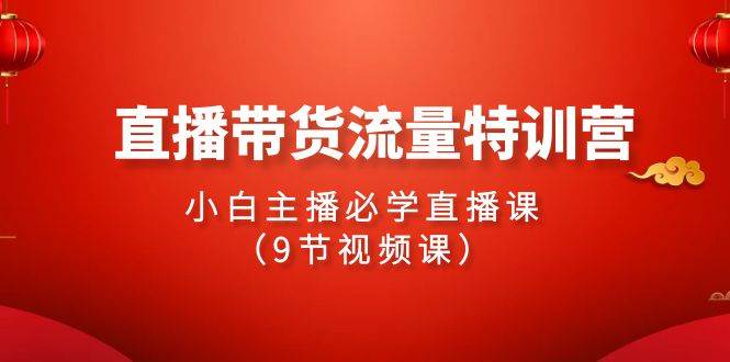 （9592期）2024直播带货流量特训营，小白主播必学直播课（9节视频课）汇创网-网创项目_汇创网_中创网_福缘网_冒泡网_资源整合平台汇创网