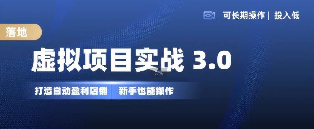 虚拟项目实战3.0，打造自动盈利店铺，可长期操作投入低，新手也能操作汇创网-网创项目_汇创网_中创网_福缘网_冒泡网_资源整合平台汇创网