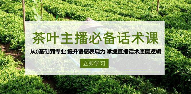 茶叶主播必备话术课 从0基础到专业 提升语感表现力 掌握直播话术底层逻辑汇创网-网创项目_汇创网_中创网_福缘网_冒泡网_资源整合平台汇创网