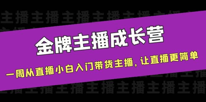 金牌主播成长营，一周从直播小白入门带货主播，让直播更简单汇创网-网创项目_汇创网_中创网_福缘网_冒泡网_资源整合平台汇创网