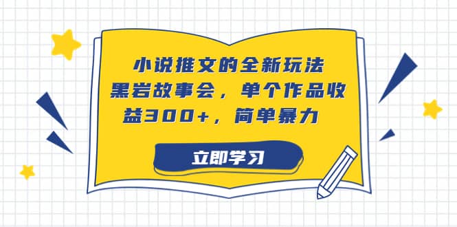 小说推文的全新玩法，黑岩故事会，单个作品收益300+，简单暴力汇创网-网创项目_汇创网_中创网_福缘网_冒泡网_资源整合平台汇创网