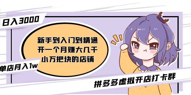 拼多多虚拟开店打卡群：新手到入门到精通汇创网-网创项目_汇创网_中创网_福缘网_冒泡网_资源整合平台汇创网