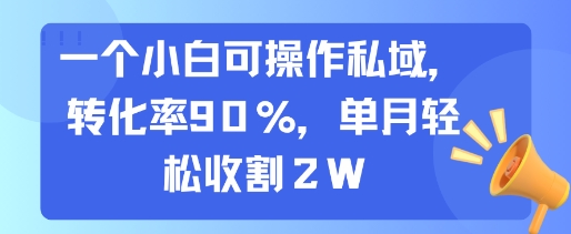 一个小白可操作私域，转化率90%，单月轻松收割2W汇创网-网创项目_汇创网_中创网_福缘网_冒泡网_资源整合平台汇创网