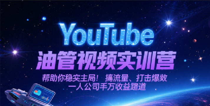 YouTube油管视频实训营，帮助你稳入局、搞流量、打爆款，一人公司千万收益赛道汇创网-网创项目_汇创网_中创网_福缘网_冒泡网_资源整合平台汇创网