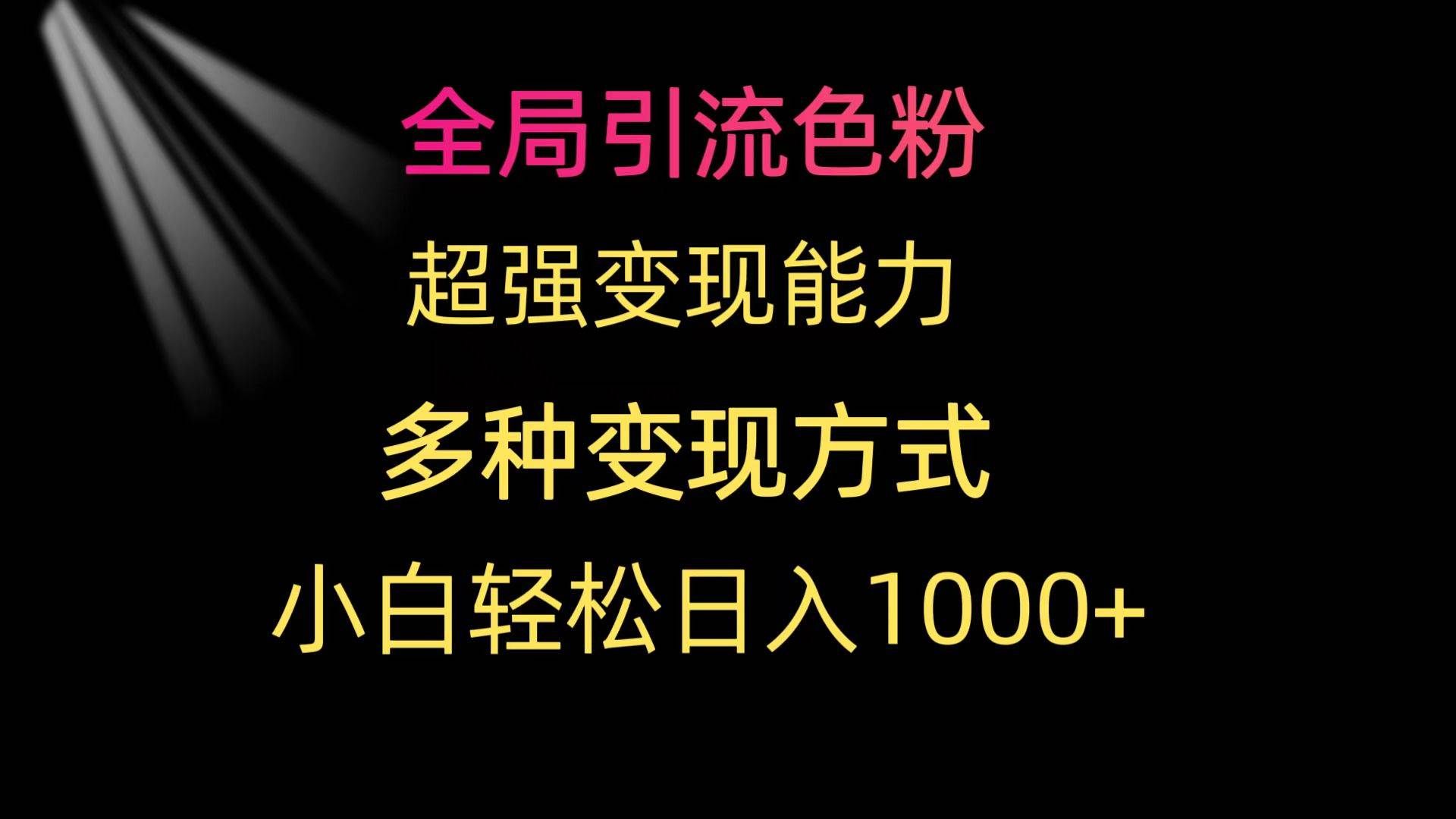（9680期）全局引流色粉 超强变现能力 多种变现方式 小白轻松日入1000+汇创网-网创项目_汇创网_中创网_福缘网_冒泡网_资源整合平台汇创网