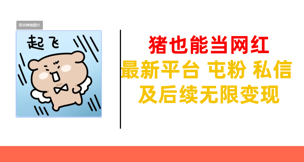 猪也能当网红-最新平台 屯粉 交流 私信 及后续无限变现汇创网-网创项目_汇创网_中创网_福缘网_冒泡网_网创项目平台汇创网