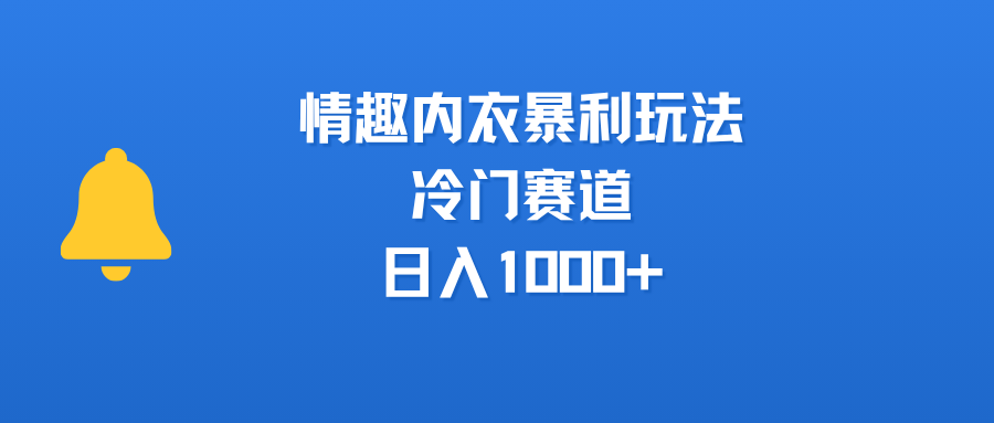 情趣内衣暴利玩法，冷门赛道，日入1000+网创项目_汇创网_中创网_福缘网_冒泡网_资源整合平台汇创网