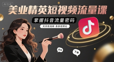 美业精英短视频流量课，掌握抖音流量密码，天天有询单，条条有转化汇创网-网创项目_汇创网_中创网_福缘网_冒泡网_资源整合平台汇创网