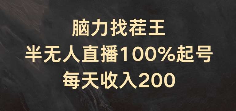 脑力找茬王，半无人直播100%起号，每天收入200+【揭秘】汇创网-网创项目_汇创网_中创网_福缘网_冒泡网_网创项目平台汇创网